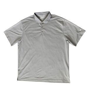 Nike Golf Shirt Men X-Large Gray Polo Dri Fit  Golf Performance